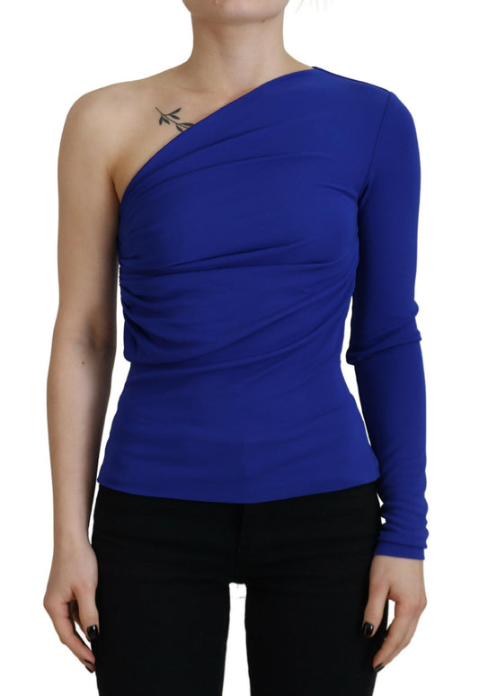 Dsquared² Blue Viscose One Shoulder Slim Fit Blouse Top by Dsquared²