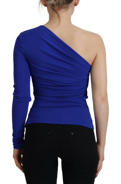 Dsquared² Blue Viscose One Shoulder Slim Fit Blouse Top by Dsquared²