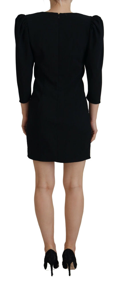 Dsquared² Black Polyester Long Sleeves Bodycon Sheath Dress by Dsquared²