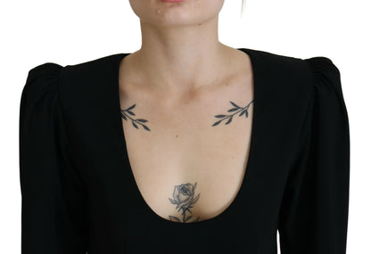 Dsquared² Black Polyester Long Sleeves Bodycon Sheath Dress by Dsquared²