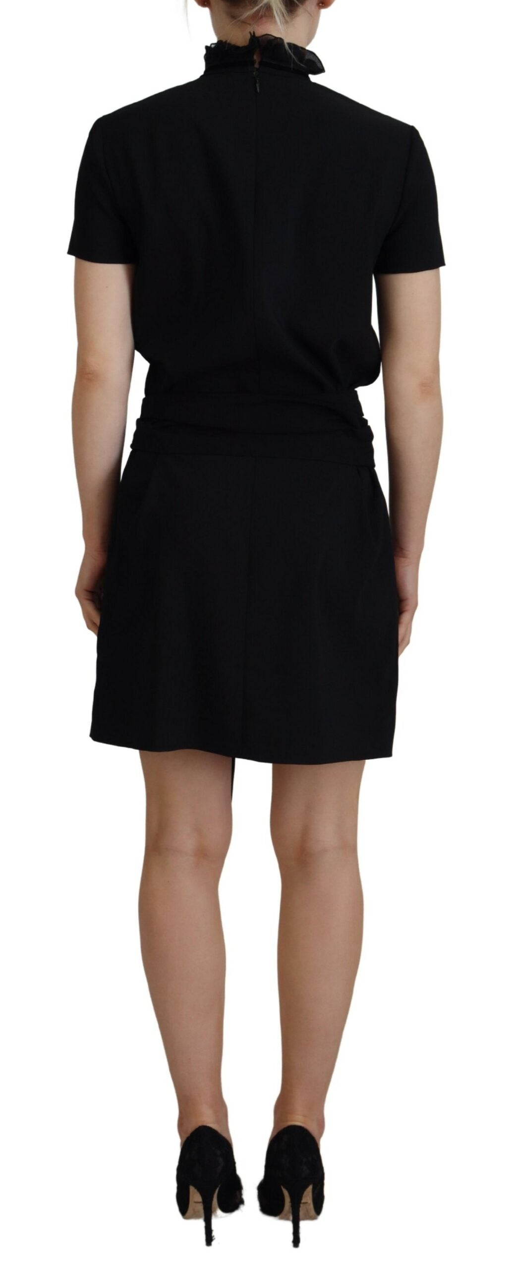 Dsquared² Black Polyester Short Sleeves Sheath Mini Dress by Dsquared²