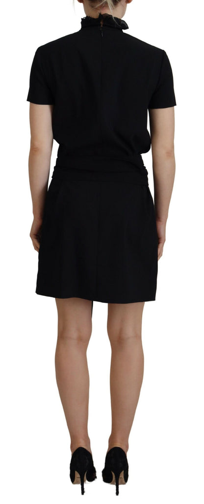 Dsquared² Black Polyester Short Sleeves Sheath Mini Dress by Dsquared²