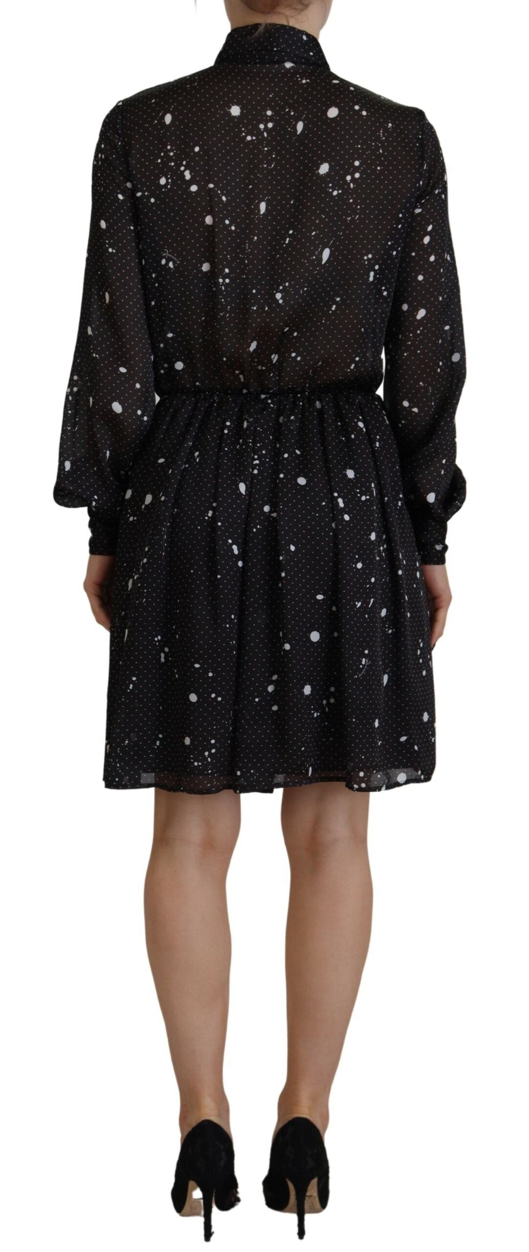 Dsquared² Black Polka Dot Long Sleeves Button Down Dress by Dsquared²