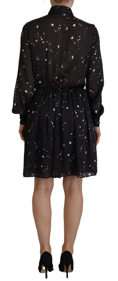 Dsquared² Black Polka Dot Long Sleeves Button Down Dress by Dsquared²