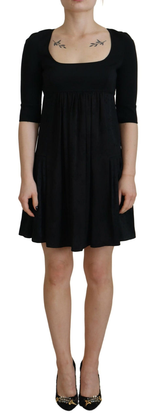 Dsquared² Black Acetate Short Sleeves A-line Sheath Dress by Dsquared²