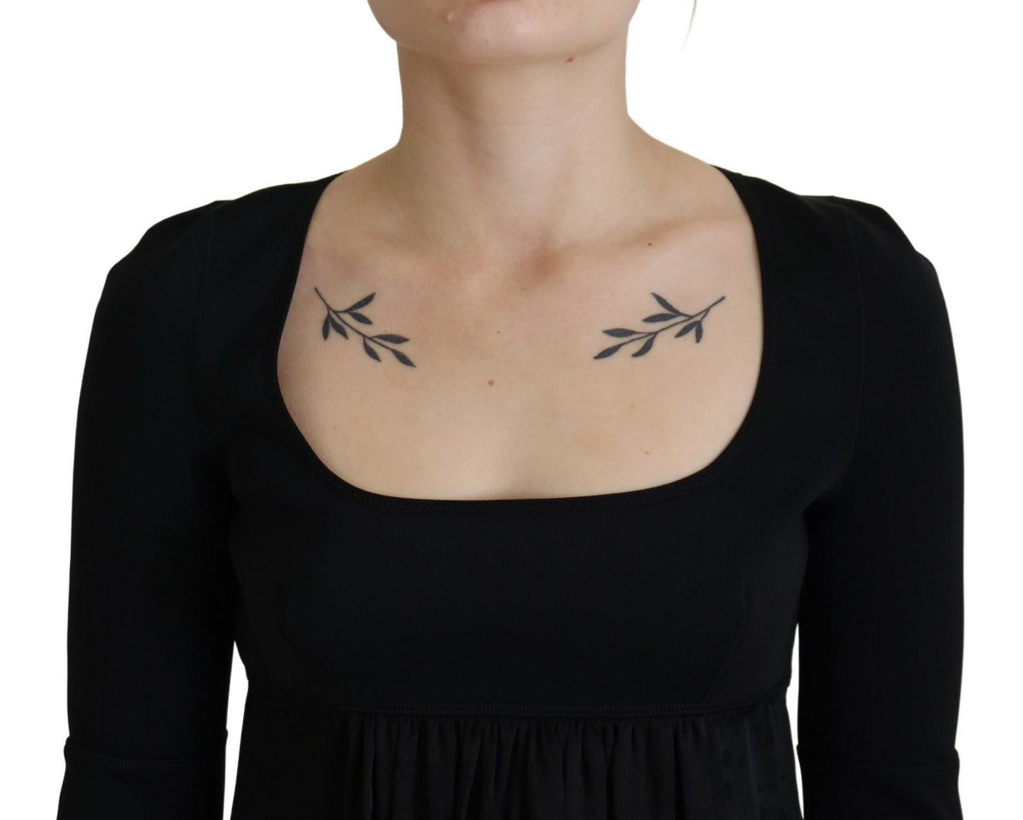 Dsquared² Black Acetate Short Sleeves A-line Sheath Dress by Dsquared²