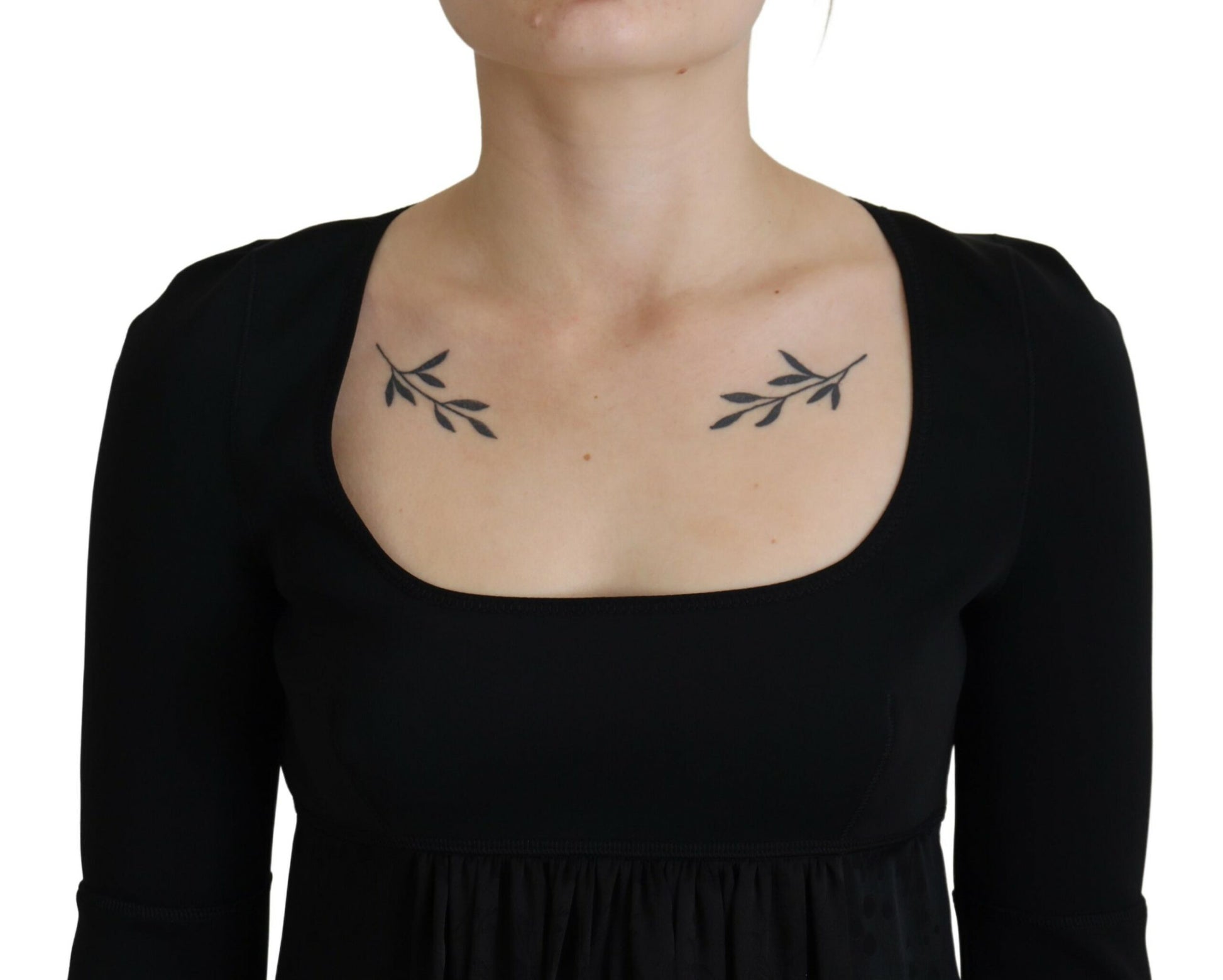 Dsquared² Black Acetate Short Sleeves A-line Sheath Dress by Dsquared²