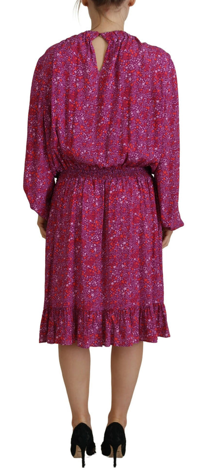 Dsquared² Fuchsia Stars Embellished Long Sleeves Dress by Dsquared²
