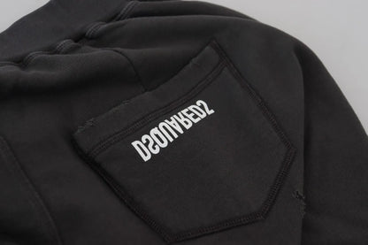 Short fuselé en coton noir taille moyenne Dsquared²