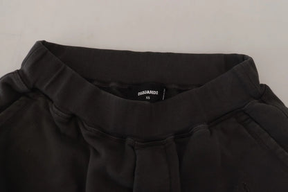 Short fuselé en coton noir taille moyenne Dsquared²
