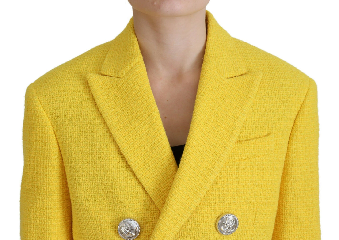 Ensemble mini-costume blazer et jupe croisés jaunes Dsquared²