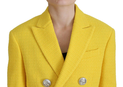 Ensemble mini-costume blazer et jupe croisés jaunes Dsquared²