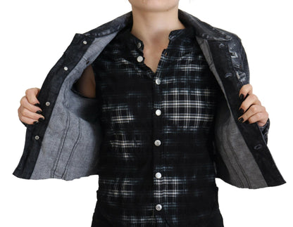 Veste en jean gris délavé Dsquared² effet vieilli