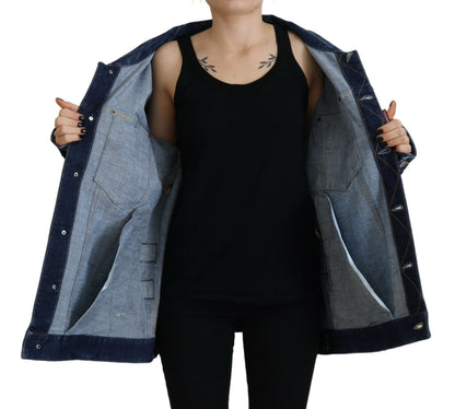 Veste en jean bleu vieilli à col Dsquared²