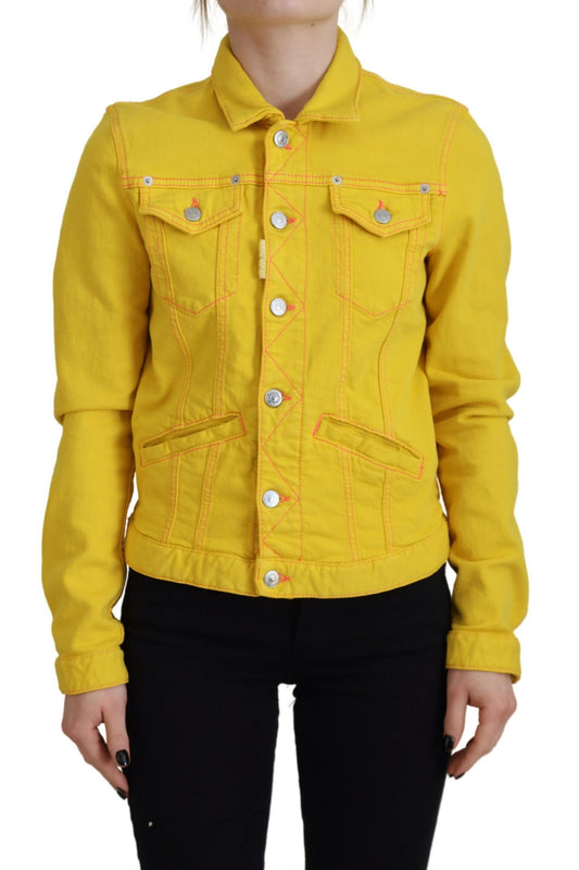 Veste en jean jaune à col et manches longues Dsquared²