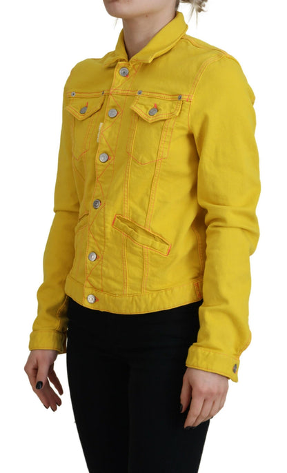 Veste en jean jaune à col et manches longues Dsquared²