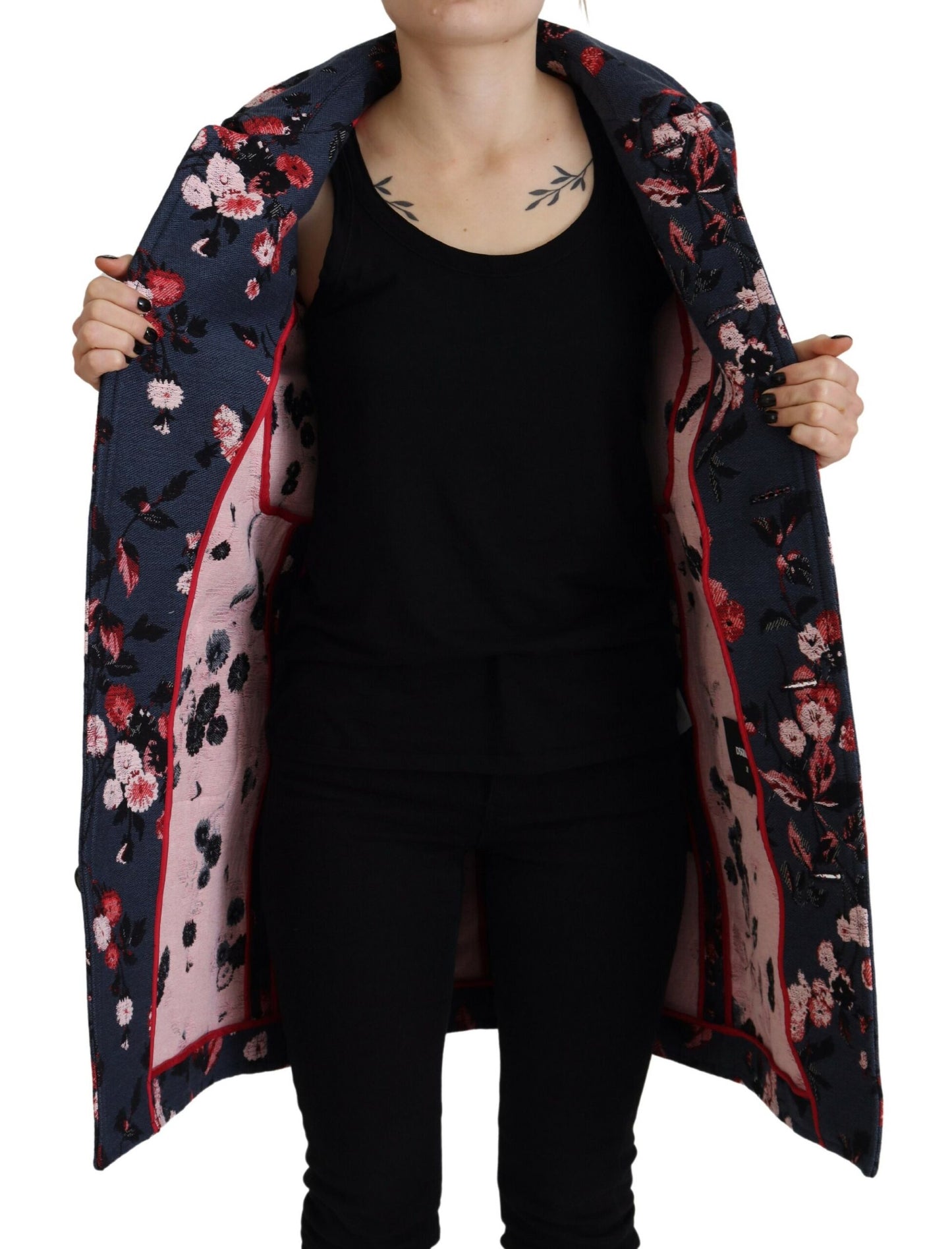 Veste blazer longue imprimée multicolore Dsquared² pour femme