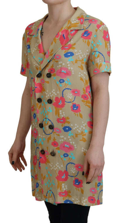 Dsquared² Multicolor Printed Collared Button Front Long Blouse Top by Dsquared²