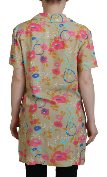 Dsquared² Multicolor Printed Collared Button Front Long Blouse Top by Dsquared²