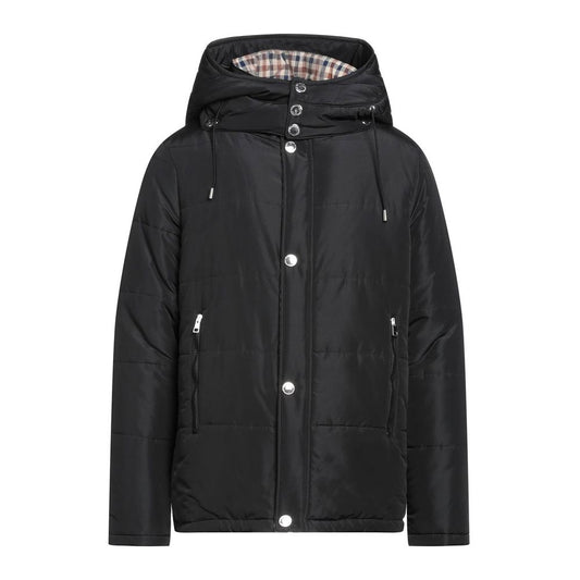 Veste noire élégante Aquascutum avec capuche amovible
