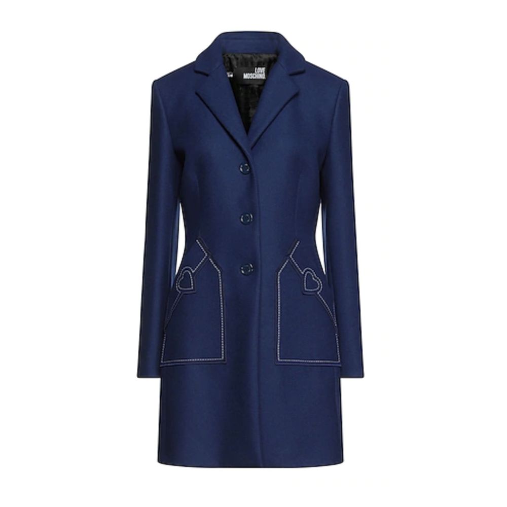 Manteau en laine bleu Love Moschino pour femme