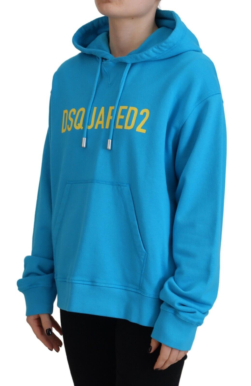 Dsquared² Blue Logo Print Cotton Hoodie Sweatshirt Sweater by Dsquared²