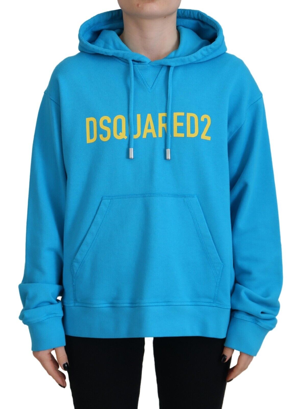 Dsquared² Blue Logo Print Cotton Hoodie Sweatshirt Sweater by Dsquared²