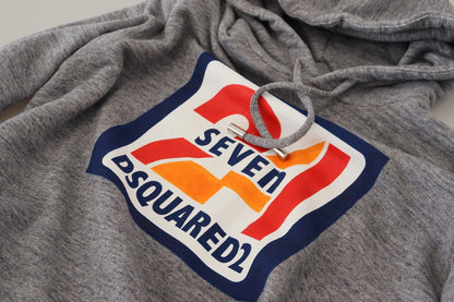 Dsquared² Gray Logo Print Cotton Hoodie Sweatshirt Sweater by Dsquared²