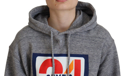 Dsquared² Gray Logo Print Cotton Hoodie Sweatshirt Sweater by Dsquared²