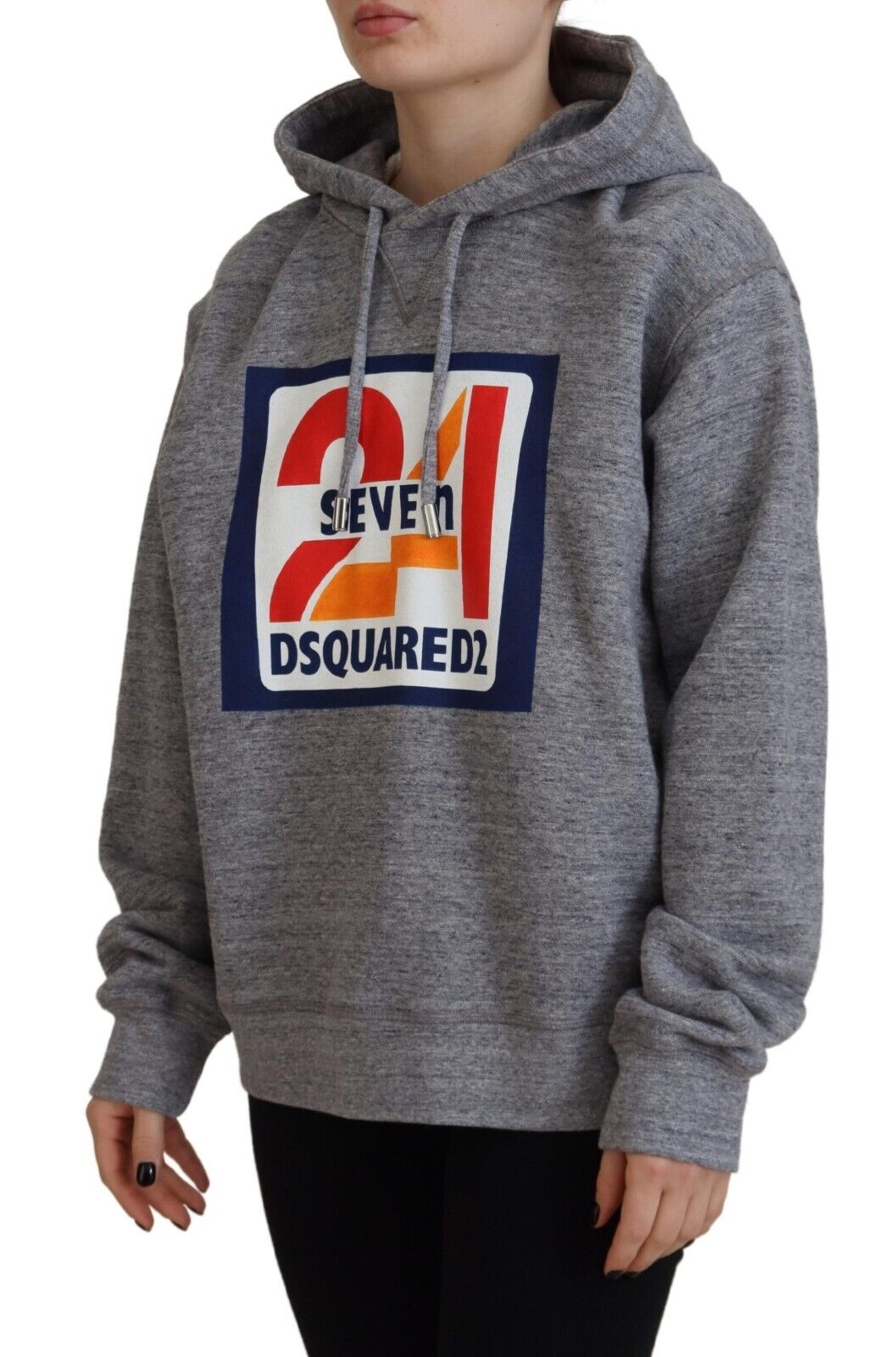 Dsquared² Gray Logo Print Cotton Hoodie Sweatshirt Sweater by Dsquared²