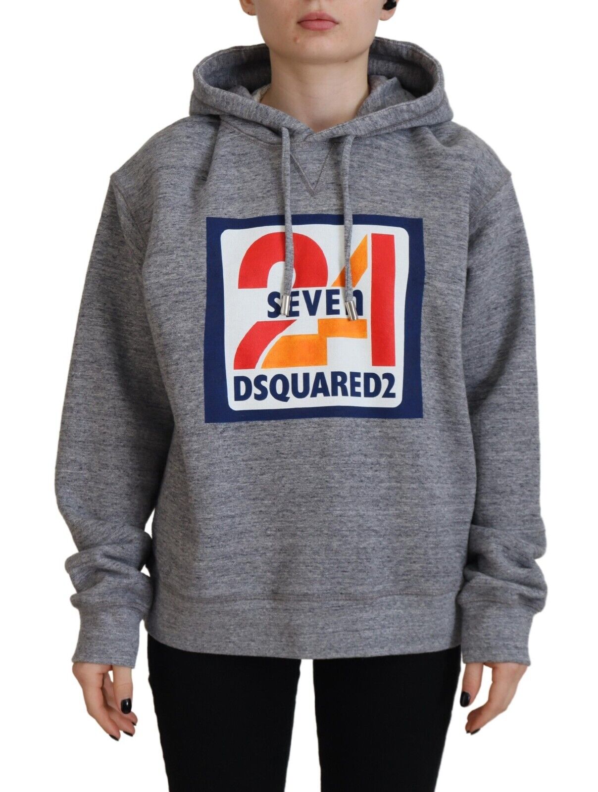 Dsquared² Gray Logo Print Cotton Hoodie Sweatshirt Sweater by Dsquared²