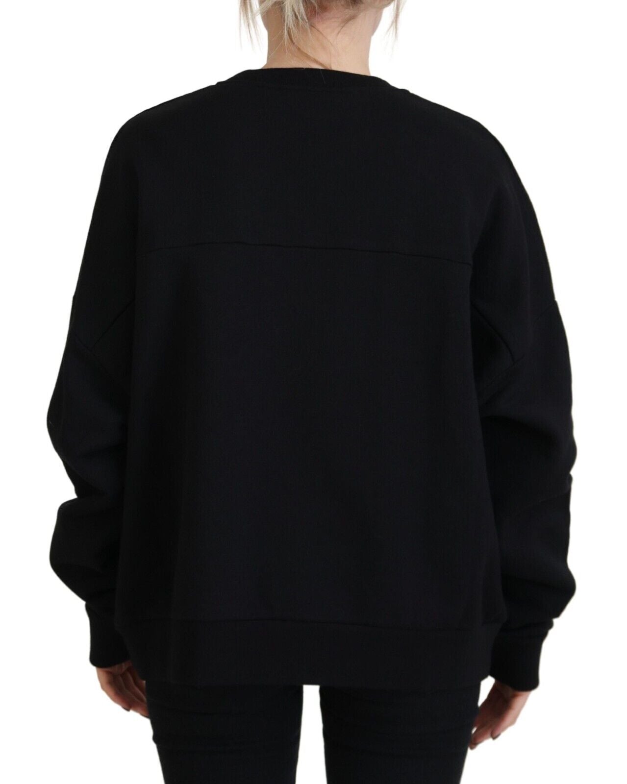 Dsquared² Black Cotton Printed Women Long Sleeve Sweater by Dsquared²