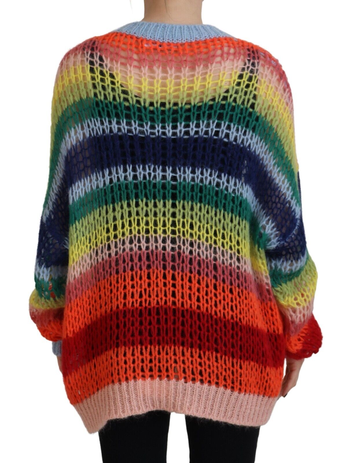 Dsquared² Multicolor Knitted Mohair Crewneck Pullover Sweater by Dsquared²