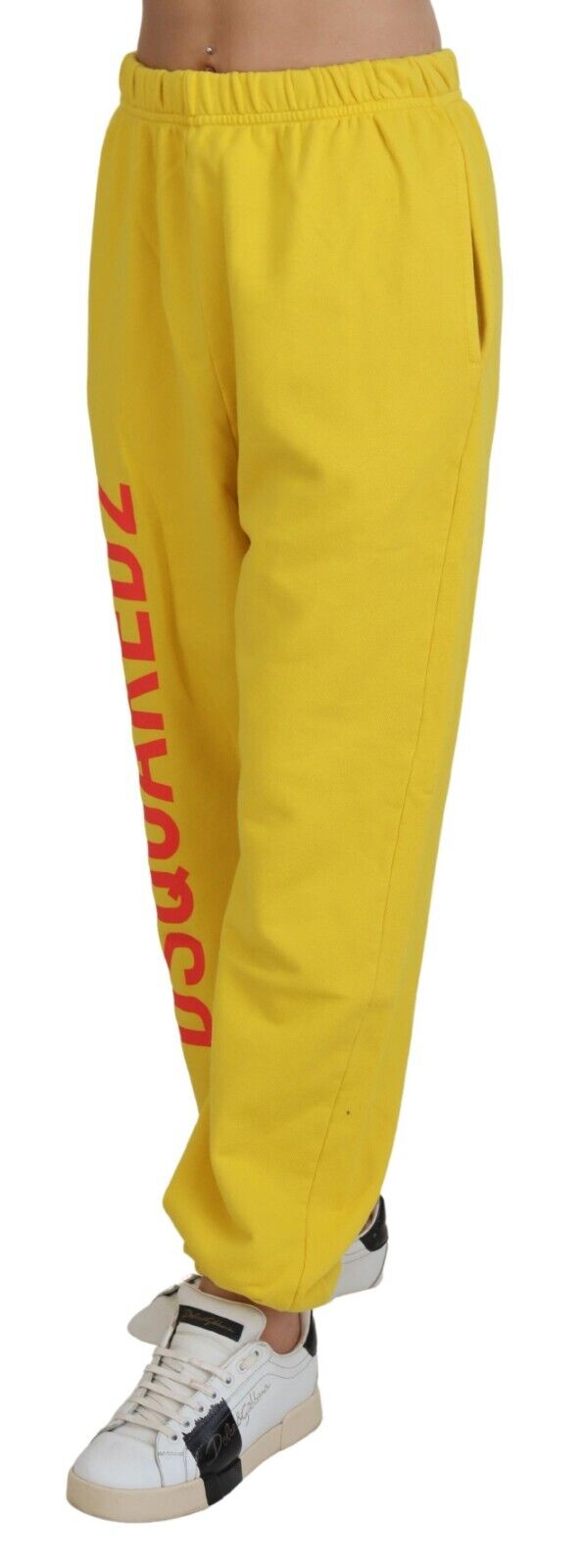 Dsquared² Yellow Mid Waist Logo Print Jogger Trouser Pants by Dsquared²