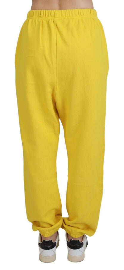 Dsquared² Yellow Mid Waist Logo Print Jogger Trouser Pants by Dsquared²