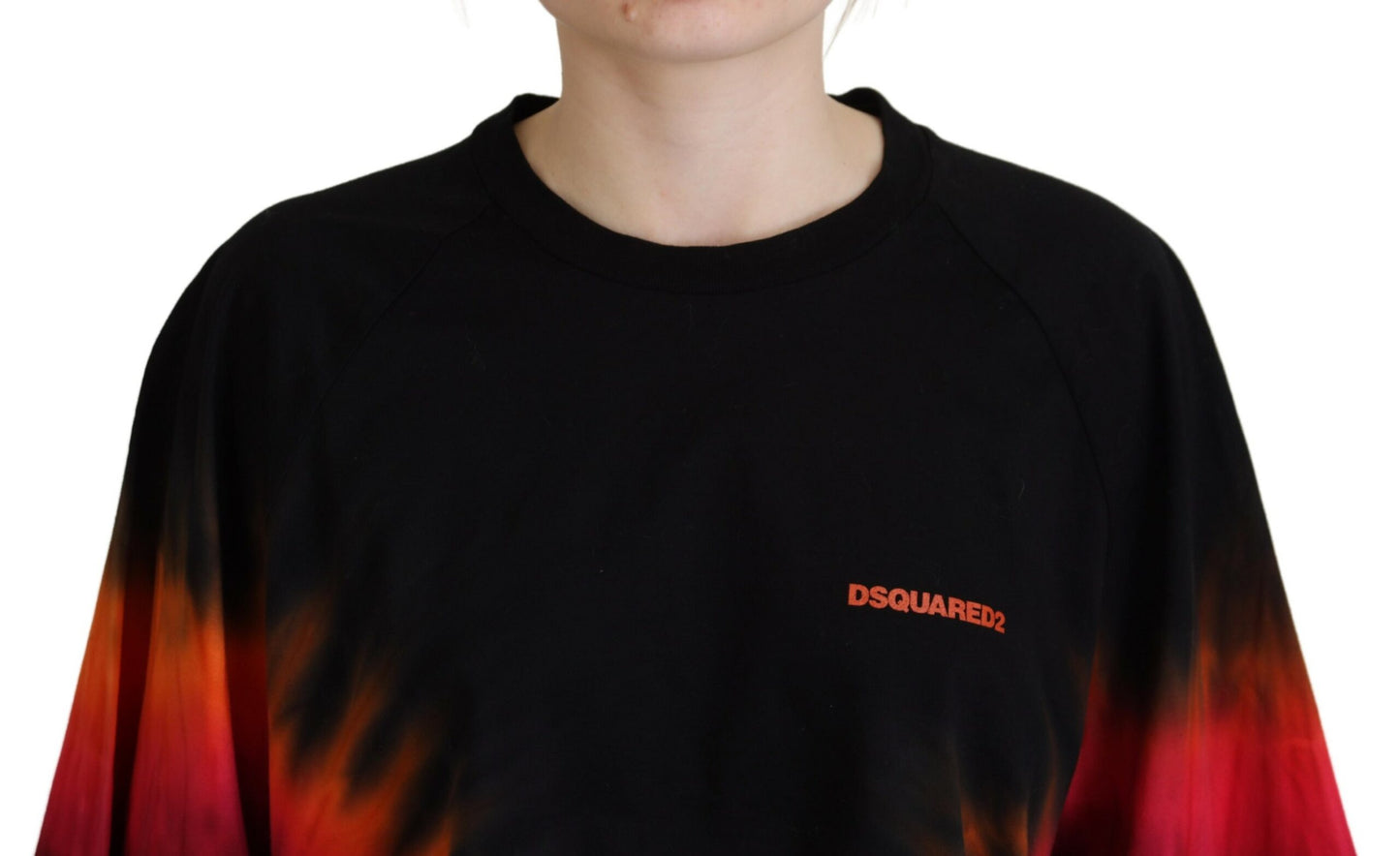 Dsquared² Black Cotton Tie Dye Crew Neck Casual Top by Dsquared²