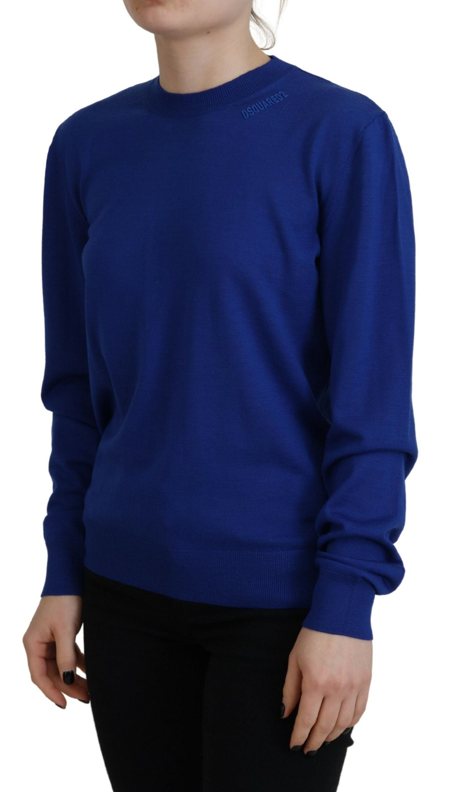 Dsquared² Blue Long Sleeve Crew Neck Casual Sweater by Dsquared²
