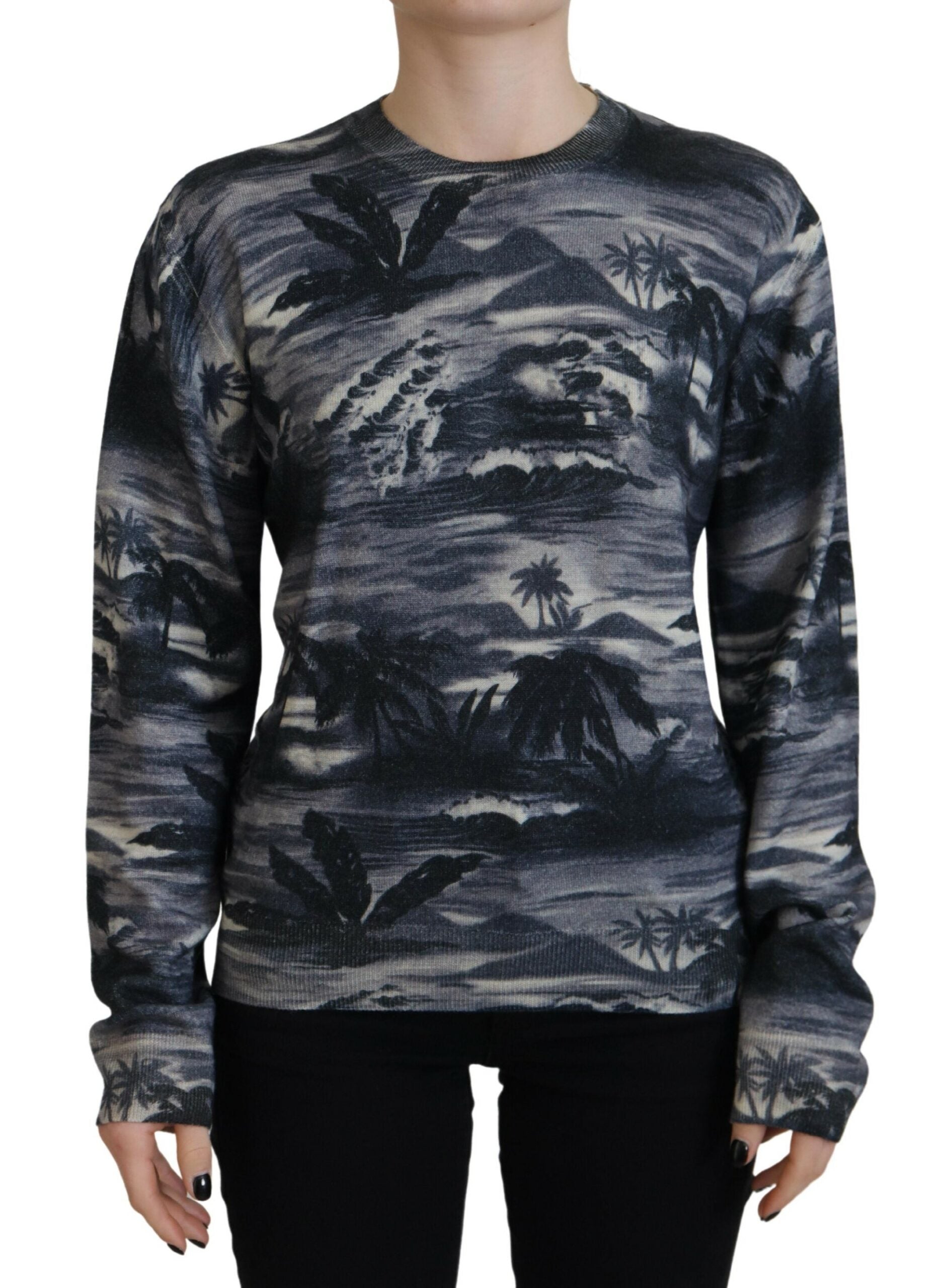 Dsquared² Black Long Sleeve Thunder Sky Print Casual Sweater by Dsquared²