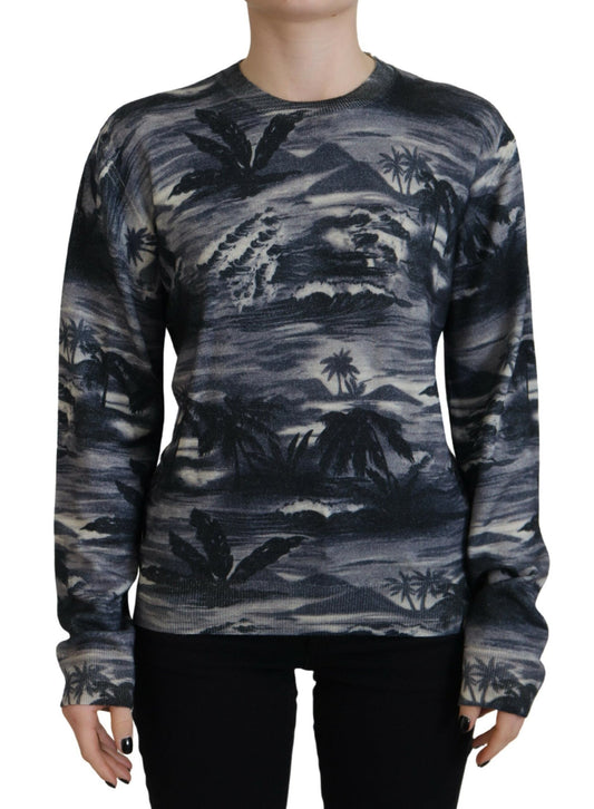 Dsquared² Black Long Sleeve Thunder Sky Print Casual Sweater by Dsquared²