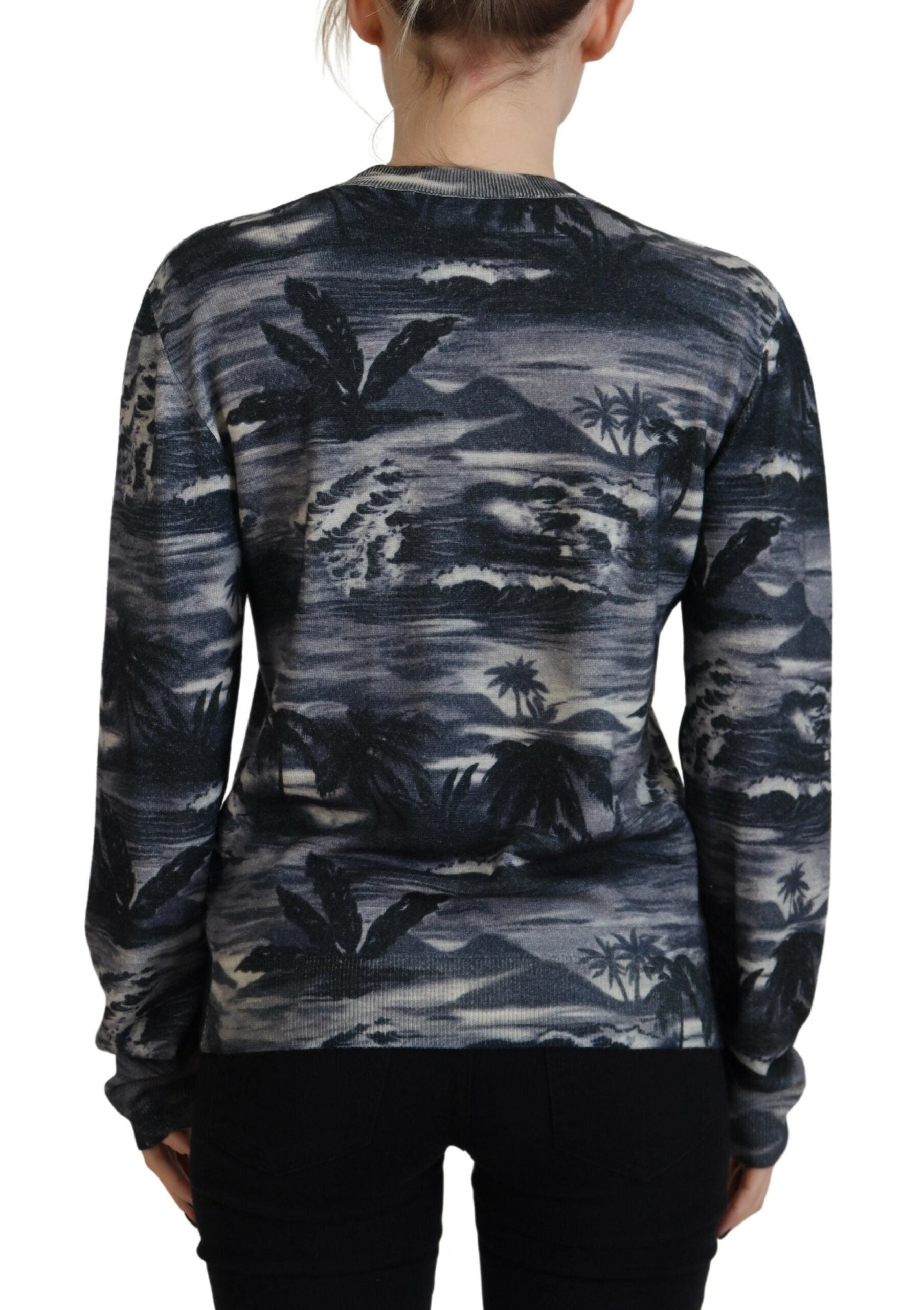 Dsquared² Black Long Sleeve Thunder Sky Print Casual Sweater by Dsquared²