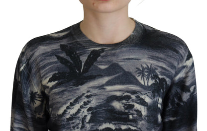 Dsquared² Black Long Sleeve Thunder Sky Print Casual Sweater by Dsquared²