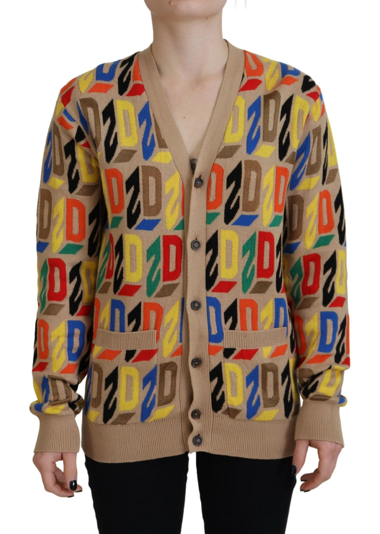Dsquared² Brown Logo Long Sleeve Women Cardigan Sweater by Dsquared²