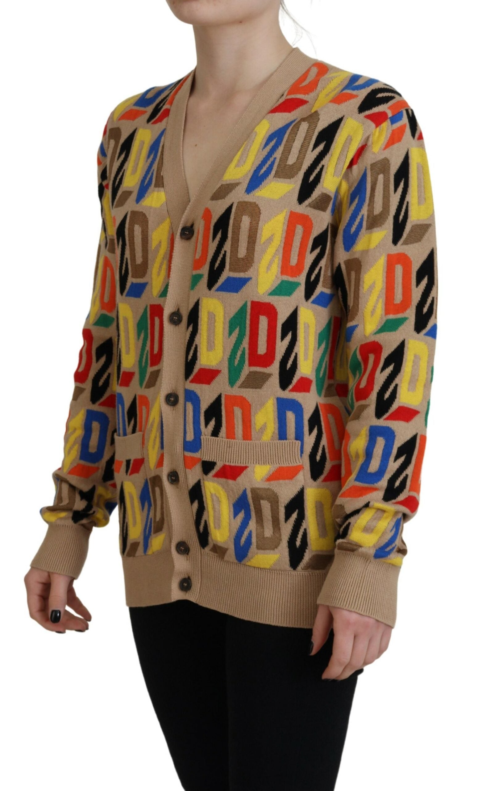 Dsquared² Brown Logo Long Sleeve Women Cardigan Sweater by Dsquared²