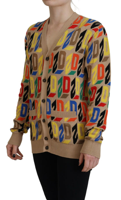 Dsquared² Brown Logo Long Sleeve Women Cardigan Sweater by Dsquared²