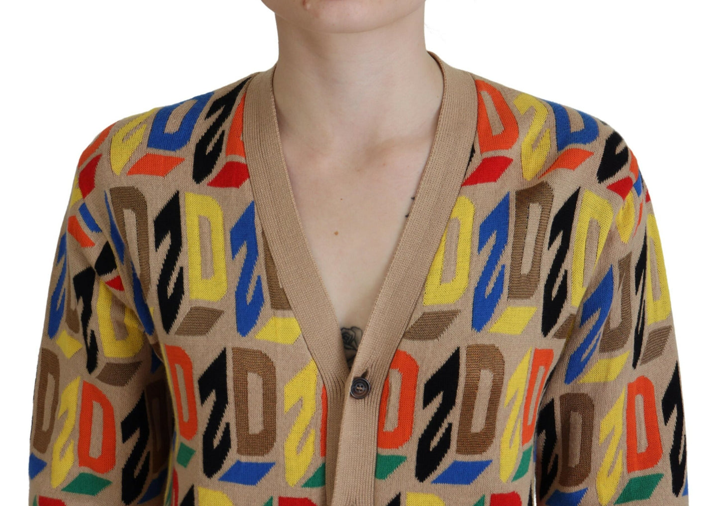 Dsquared² Brown Logo Long Sleeve Women Cardigan Sweater by Dsquared²