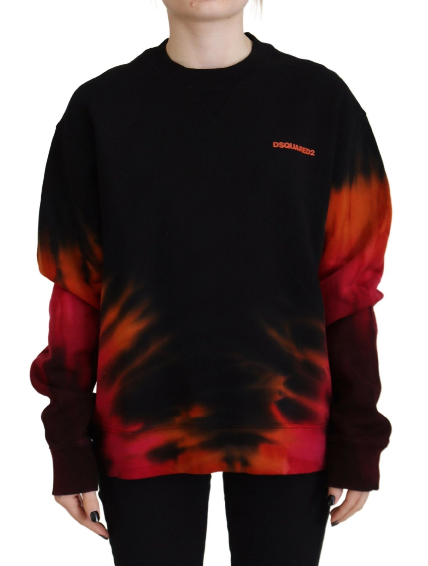 Dsquared² Black Tie Dye Logo Print Women Long Sleeve Sweater by Dsquared²