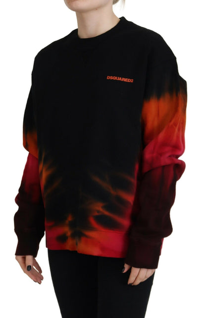 Dsquared² Black Tie Dye Logo Print Women Long Sleeve Sweater by Dsquared²