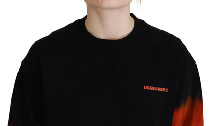 Dsquared² Black Tie Dye Logo Print Women Long Sleeve Sweater by Dsquared²