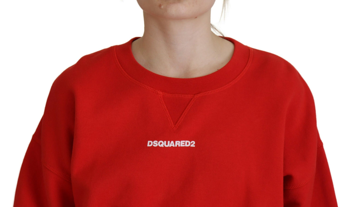 Dsquared² Red Logo Print Women Crew Neck Long Sleeve Sweater by Dsquared²