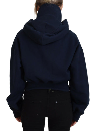 Dsquared² Blue Logo Print Hooded Cap Long Sleeve Sweater by Dsquared²